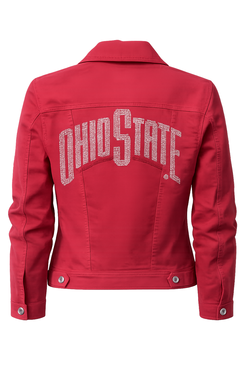 Ohio State White Curve Red Denim Jacket