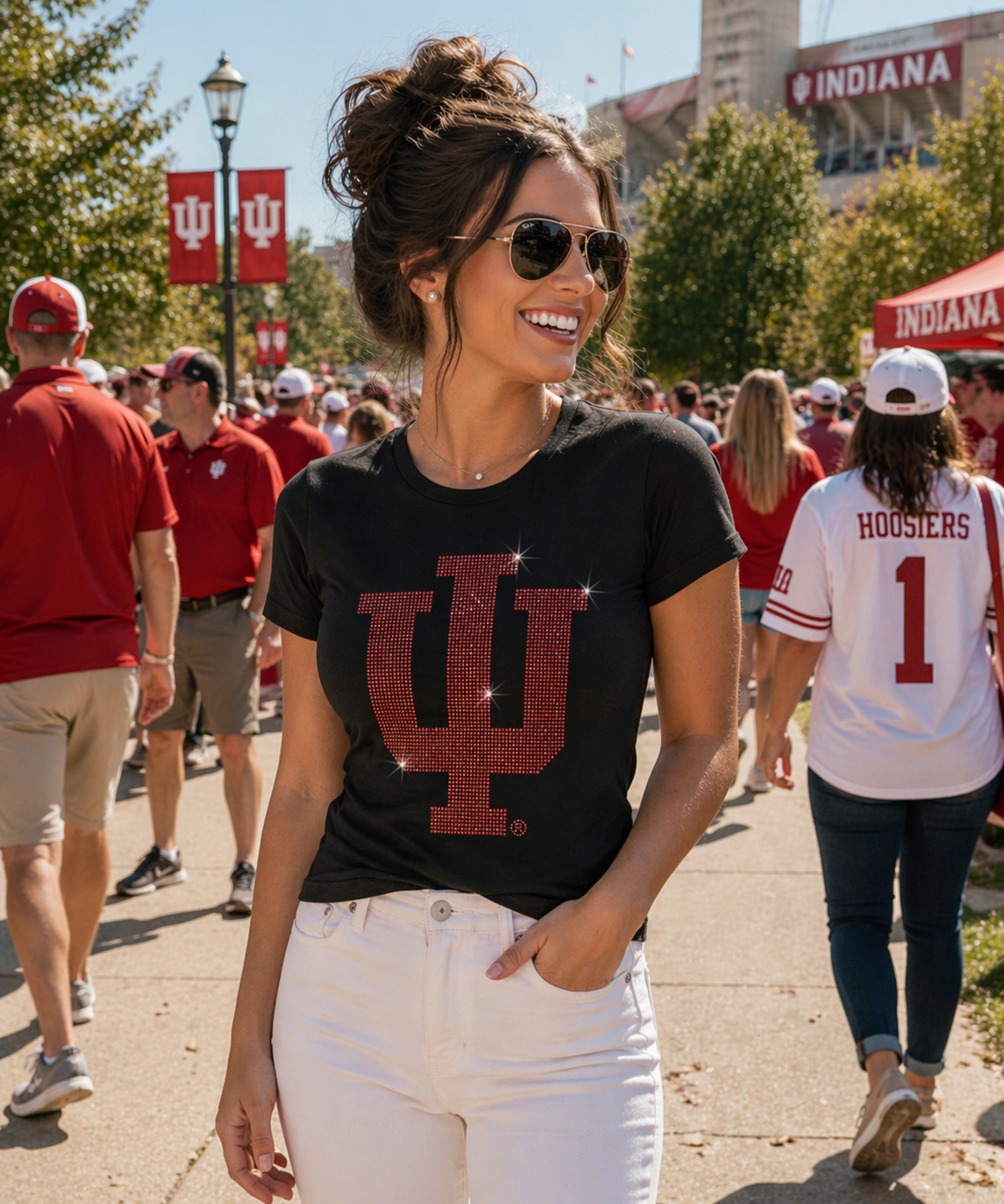 Indiana University Trident IU Black T-Shirt