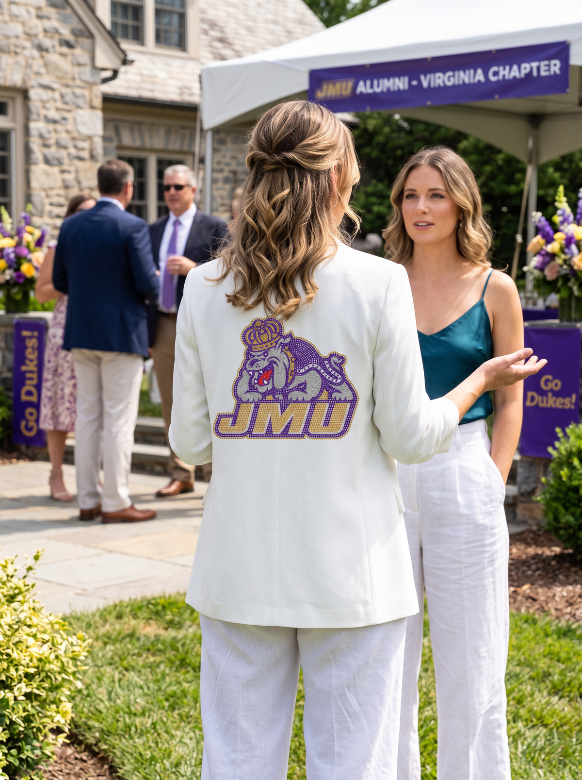 James Madison Duke White Ruched Sleeve Blazer