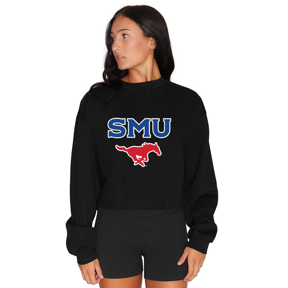 SMU Mustangs Black Crewneck