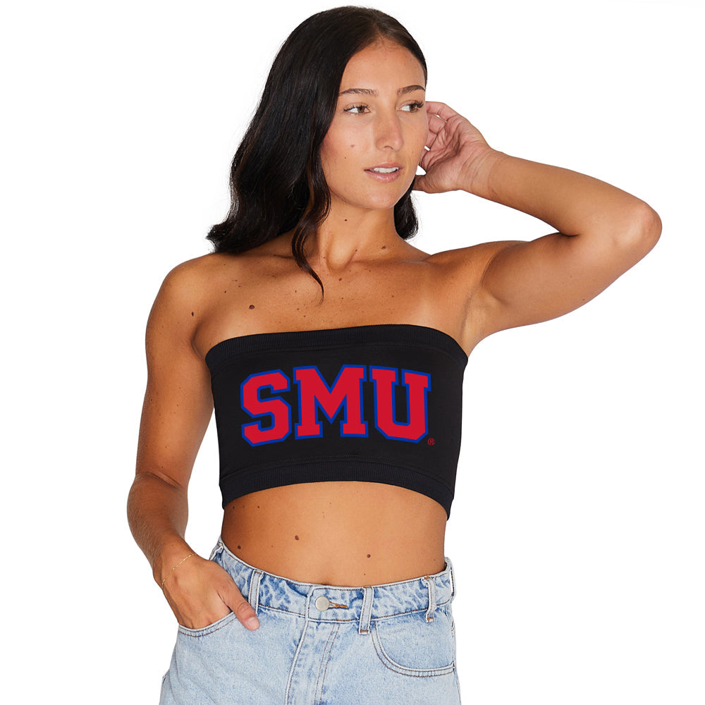 SMU Mustangs Black Bandeau Top