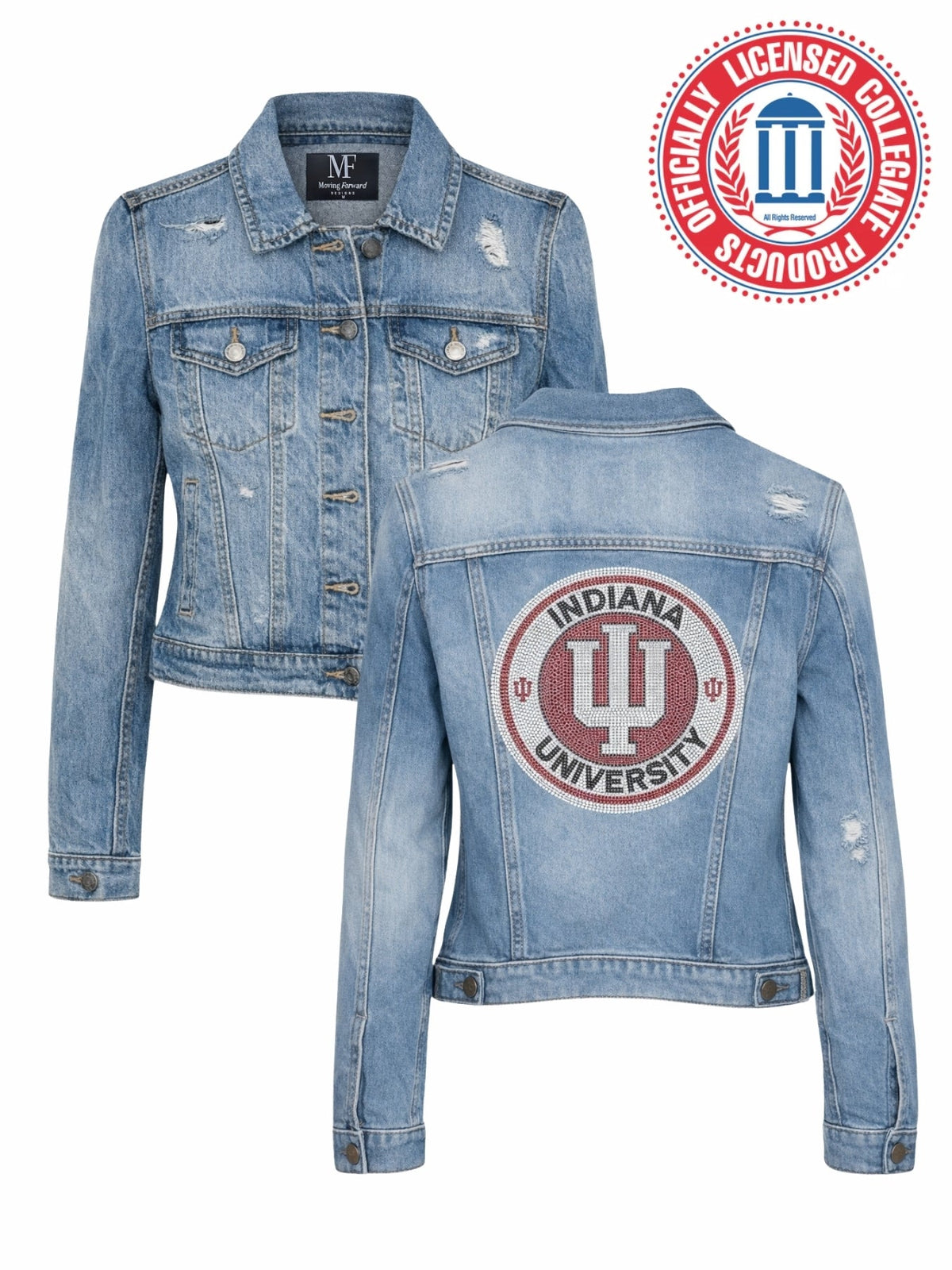 Indiana University Circle Decal Blue Denim Jacket