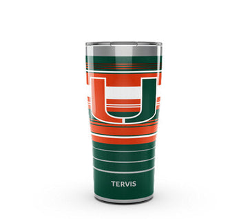 Miami Hurricanes - NCAA Hype Stripes Stainless Steel Tumbler