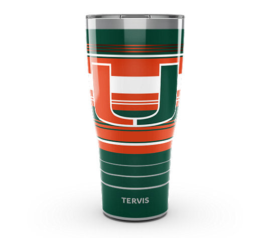 Miami Hurricanes - NCAA Hype Stripes Stainless Steel Tumbler