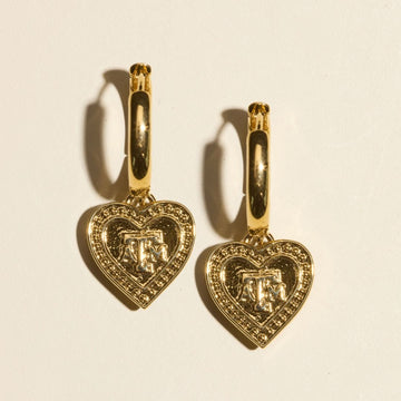 Texas A&M University Chunky Heart Logo Huggie Earrings