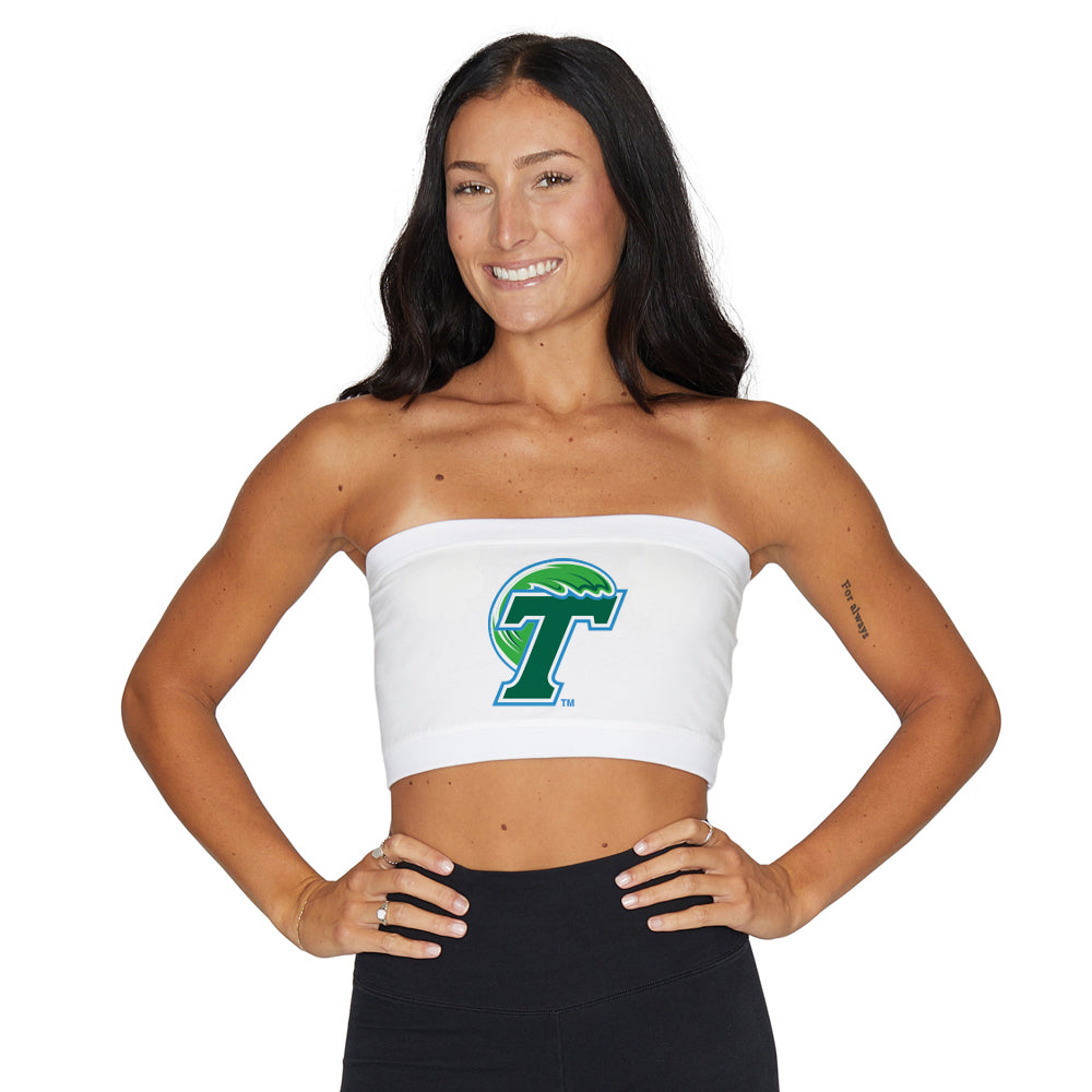 Tulane White Bandeau Top
