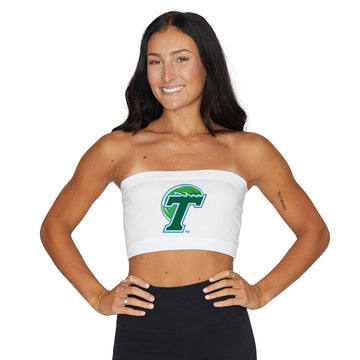 Tulane White Bandeau Top