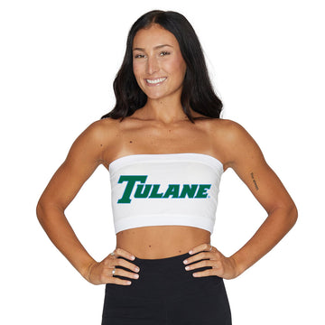 Tulane White Bandeau Top