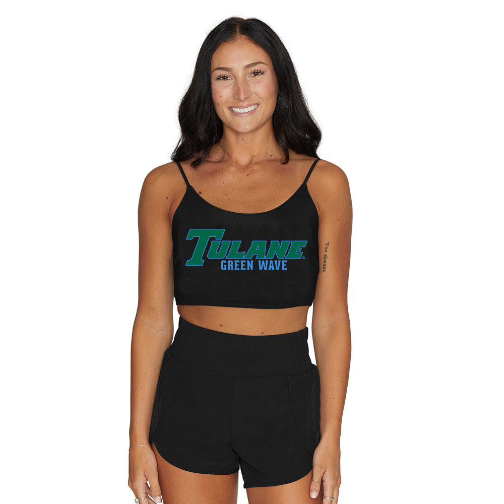 Tulane Black Spaghetti Strap Tank