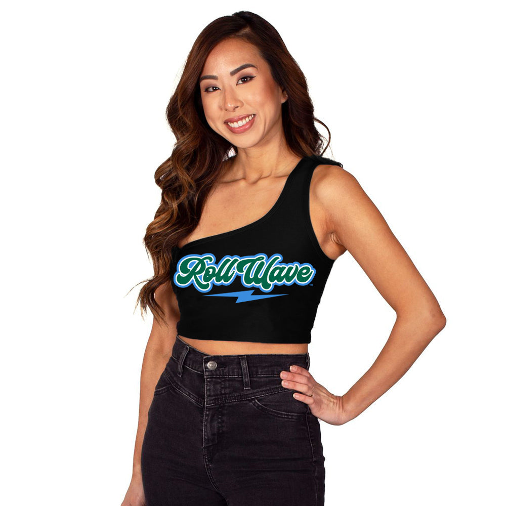 Tulane Lightning One Shoulder Top