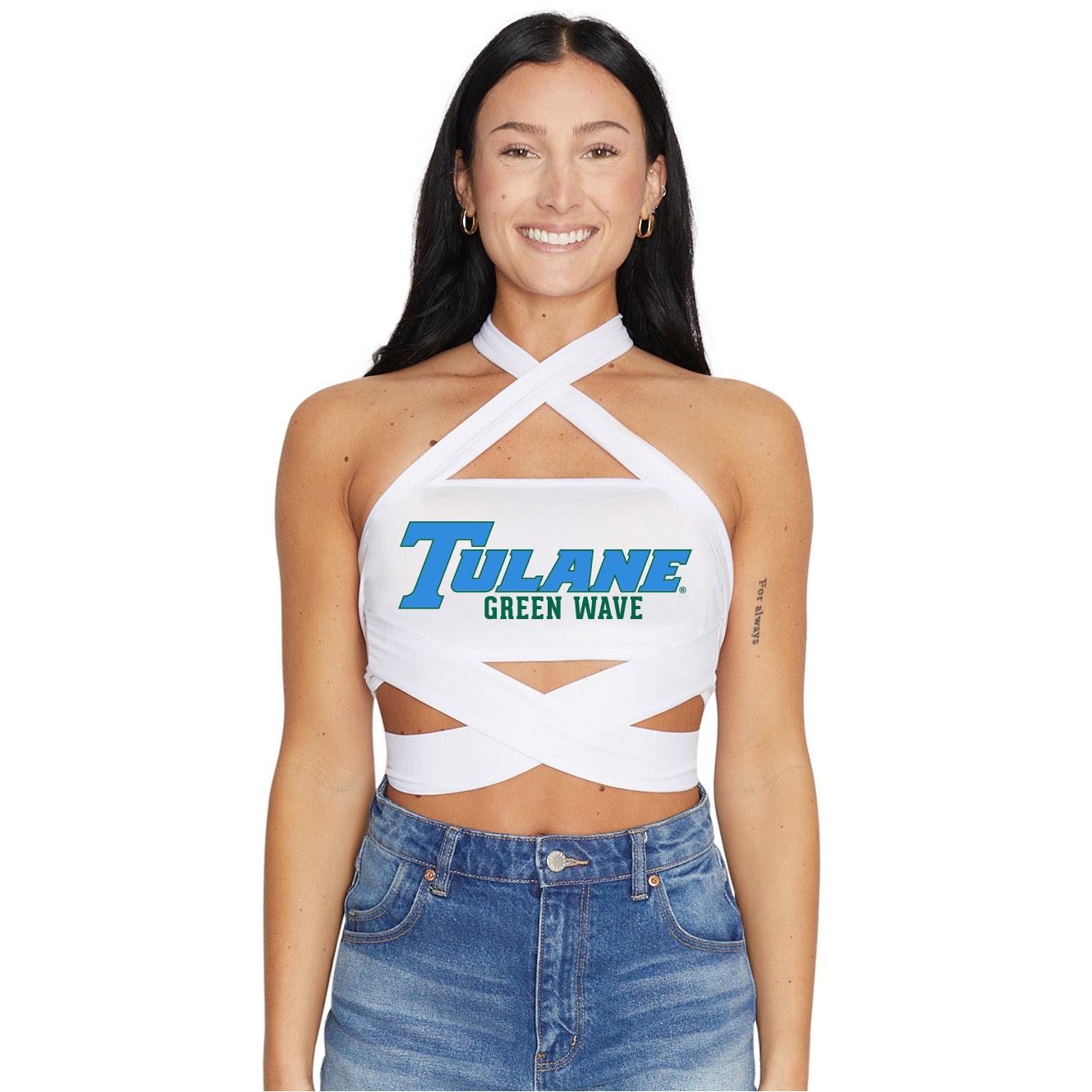Tulane White Multi Way Bandeau Top