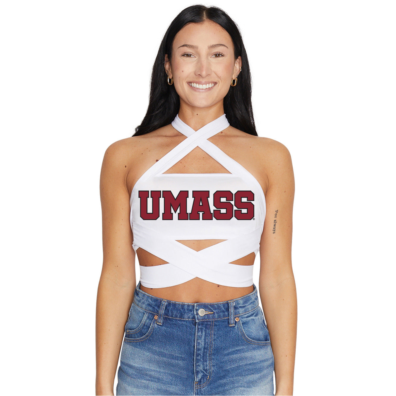 UMass White Multi Way Bandeau Top