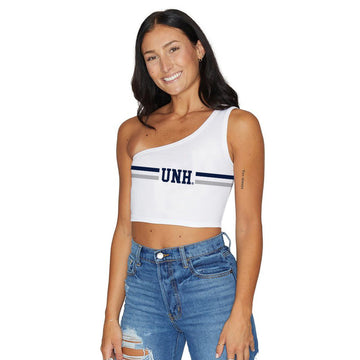 New Hampshire Wildcats Stripe One Shoulder Top
