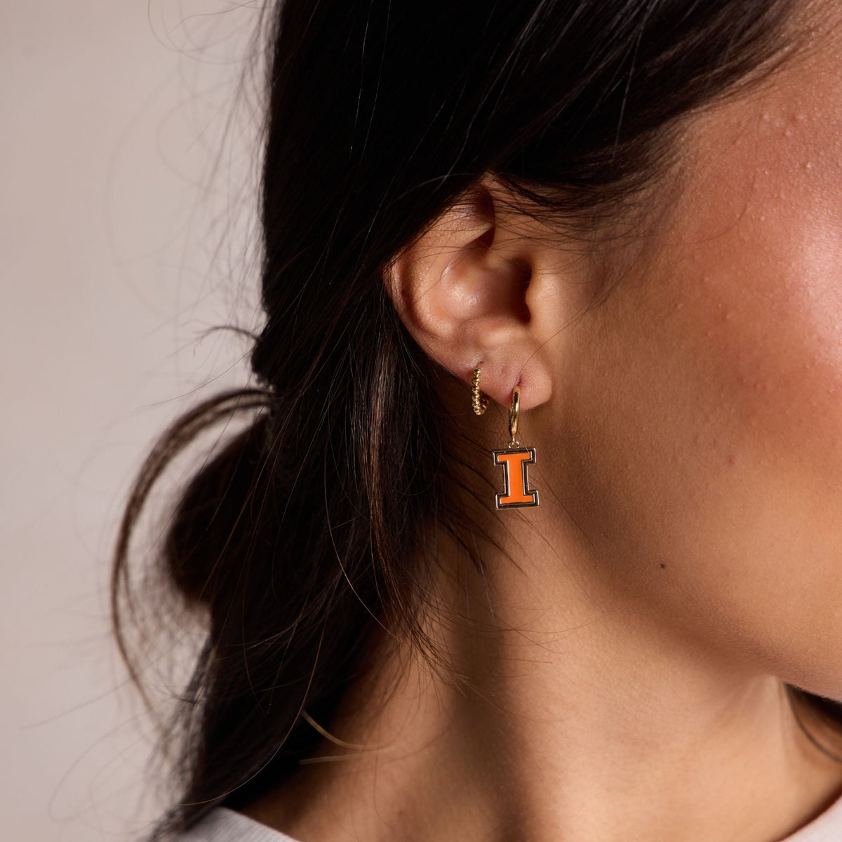University of Illinois Huggie Earrings