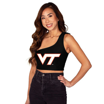 Virginia Tech Black One Shoulder Top