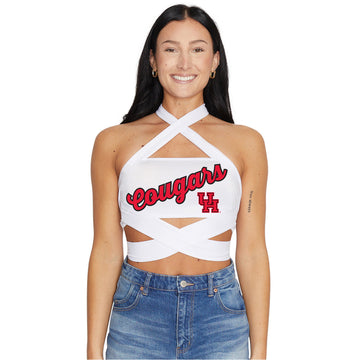 University of Houston White Multi Way Bandeau Top