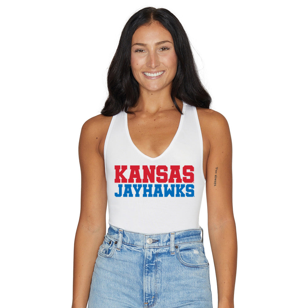 Kansas Jayhawks White Bodysuit