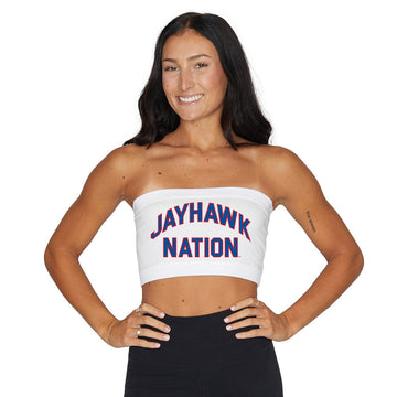 Kansas Jayhawks White Bandeau Top