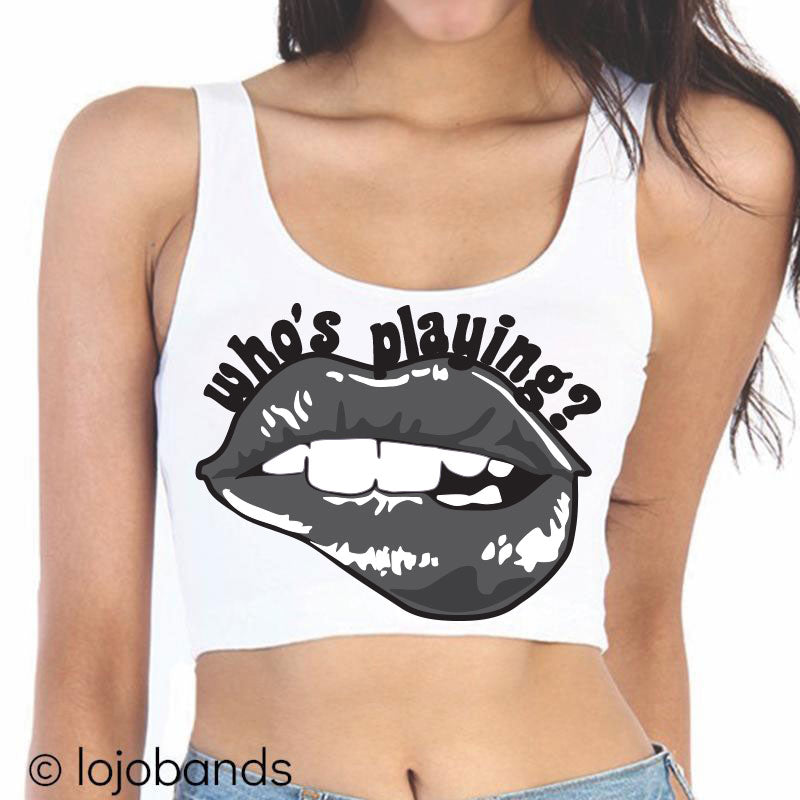 Who's Playing? Lips Crop Tank Top