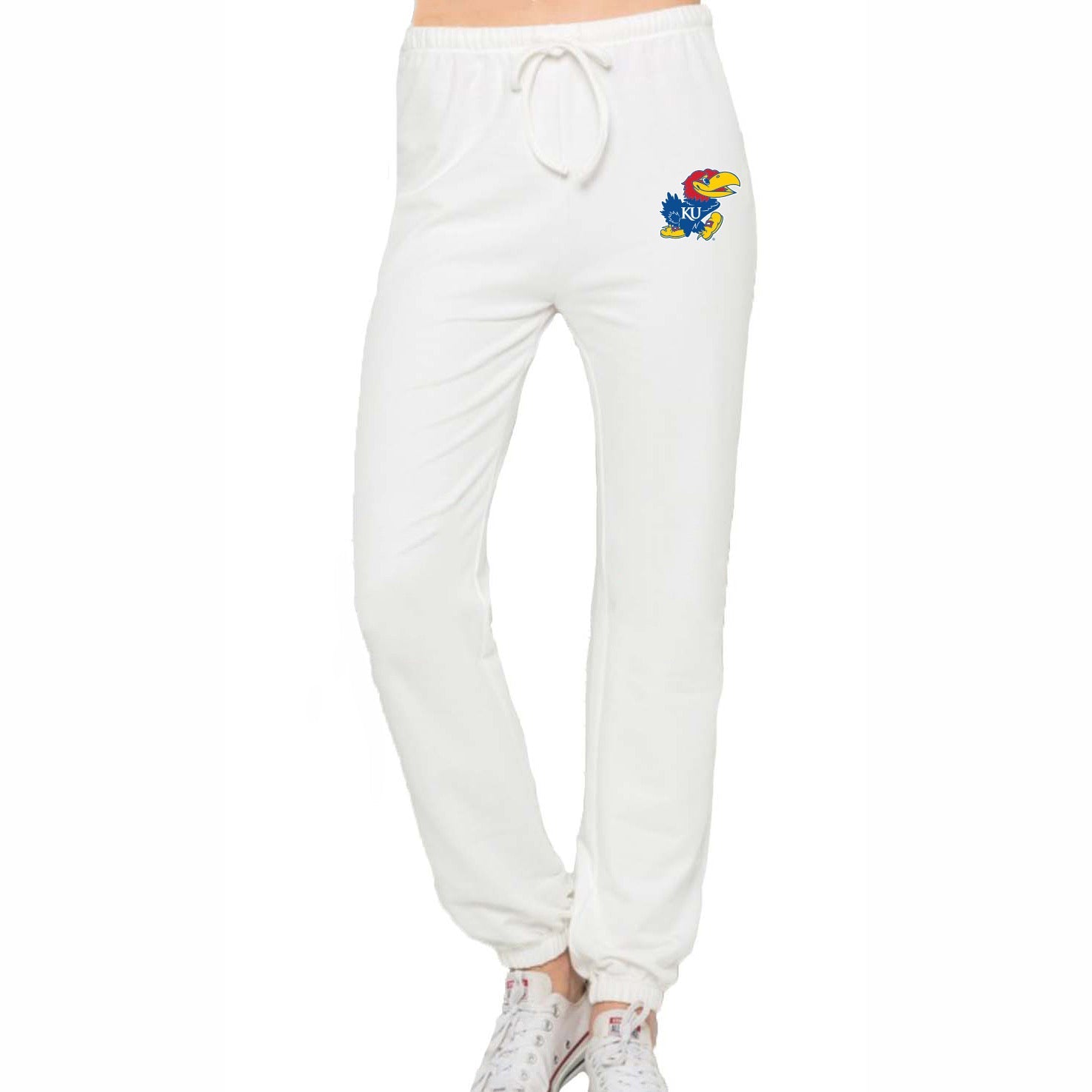 Kansas Jayhawks White Joggers