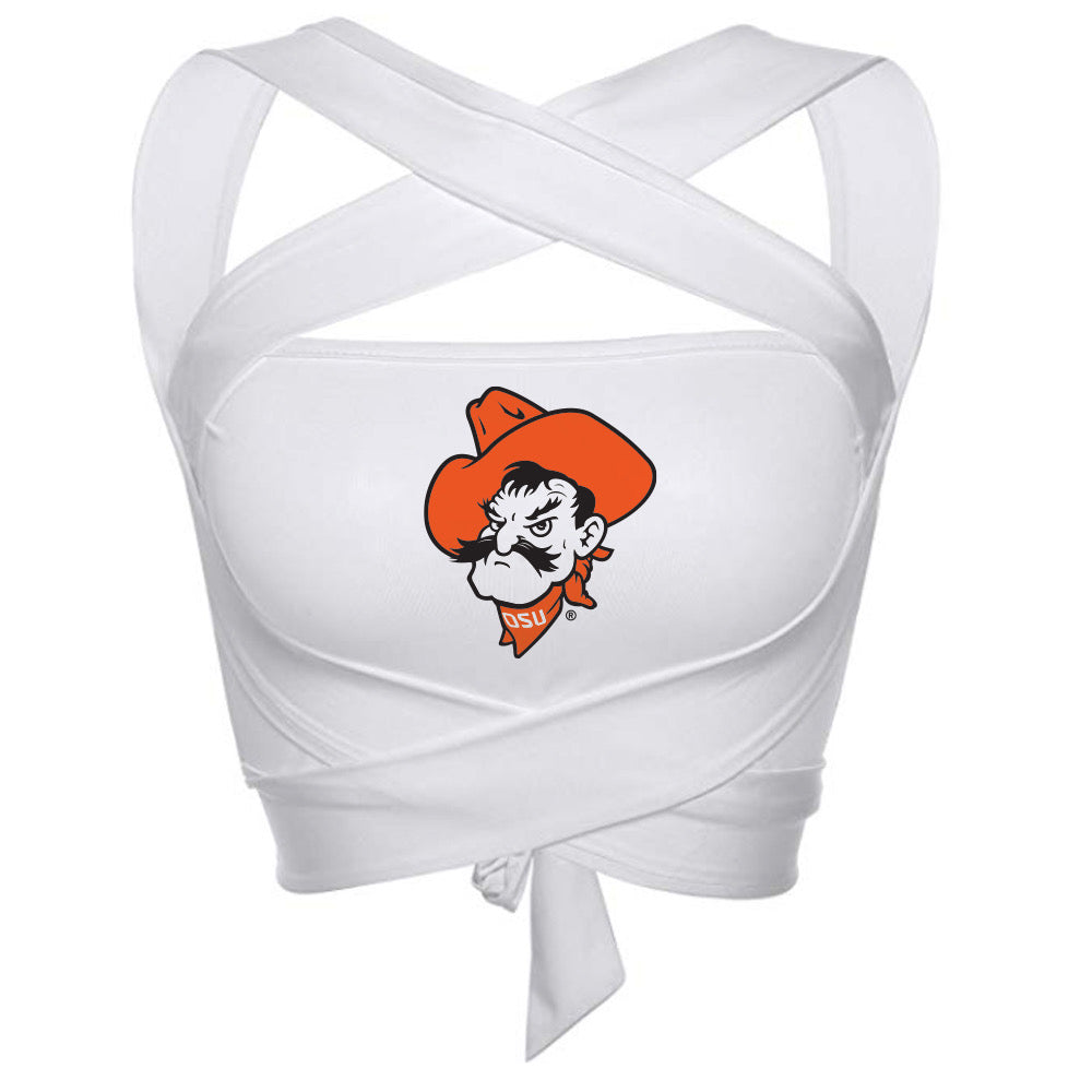 Oklahoma State White Multi Way Bandeau Top