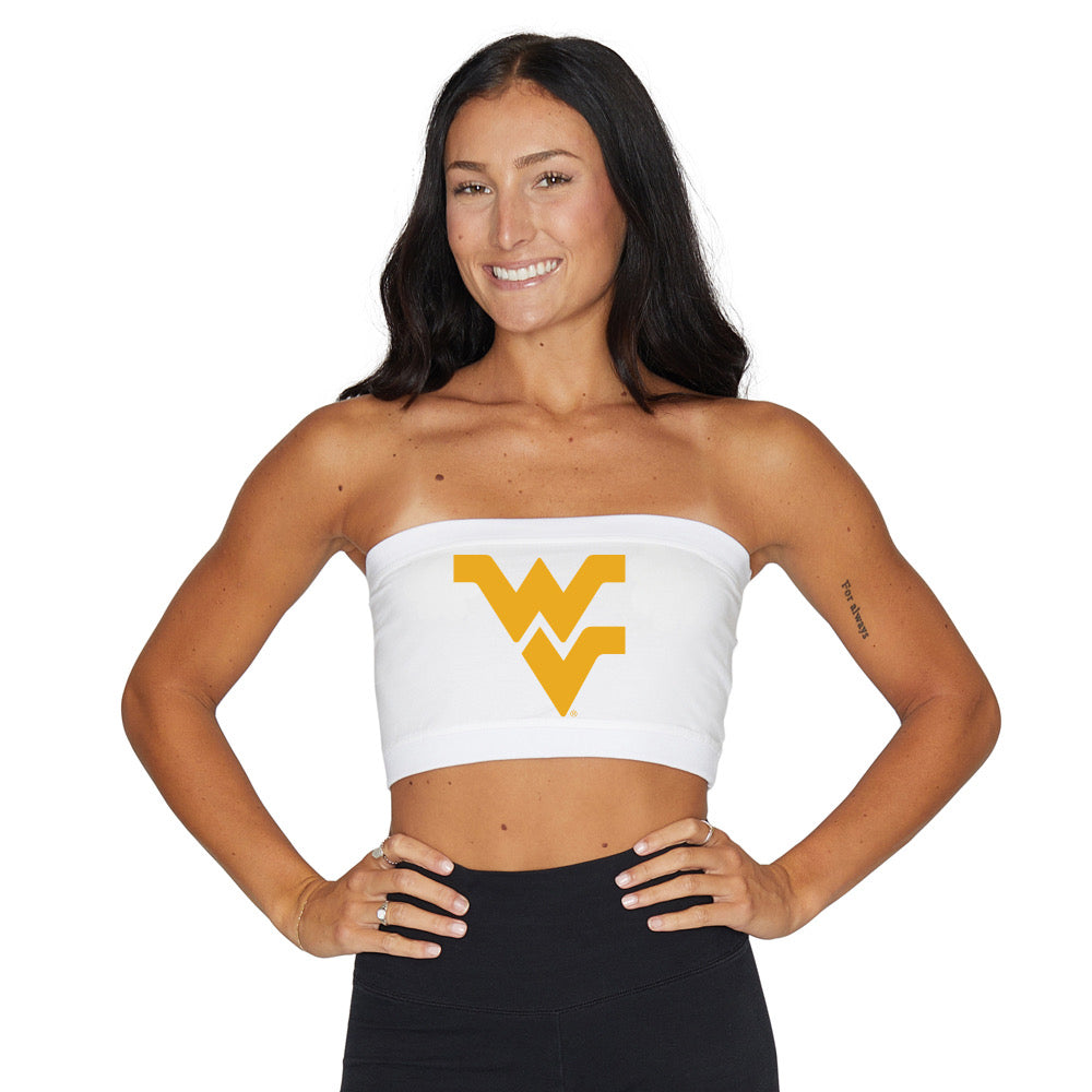 West Virginia White Bandeau Top