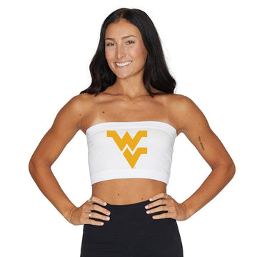 West Virginia White Bandeau Top