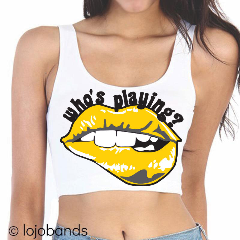 Who's Playing? Lips Crop Tank Top