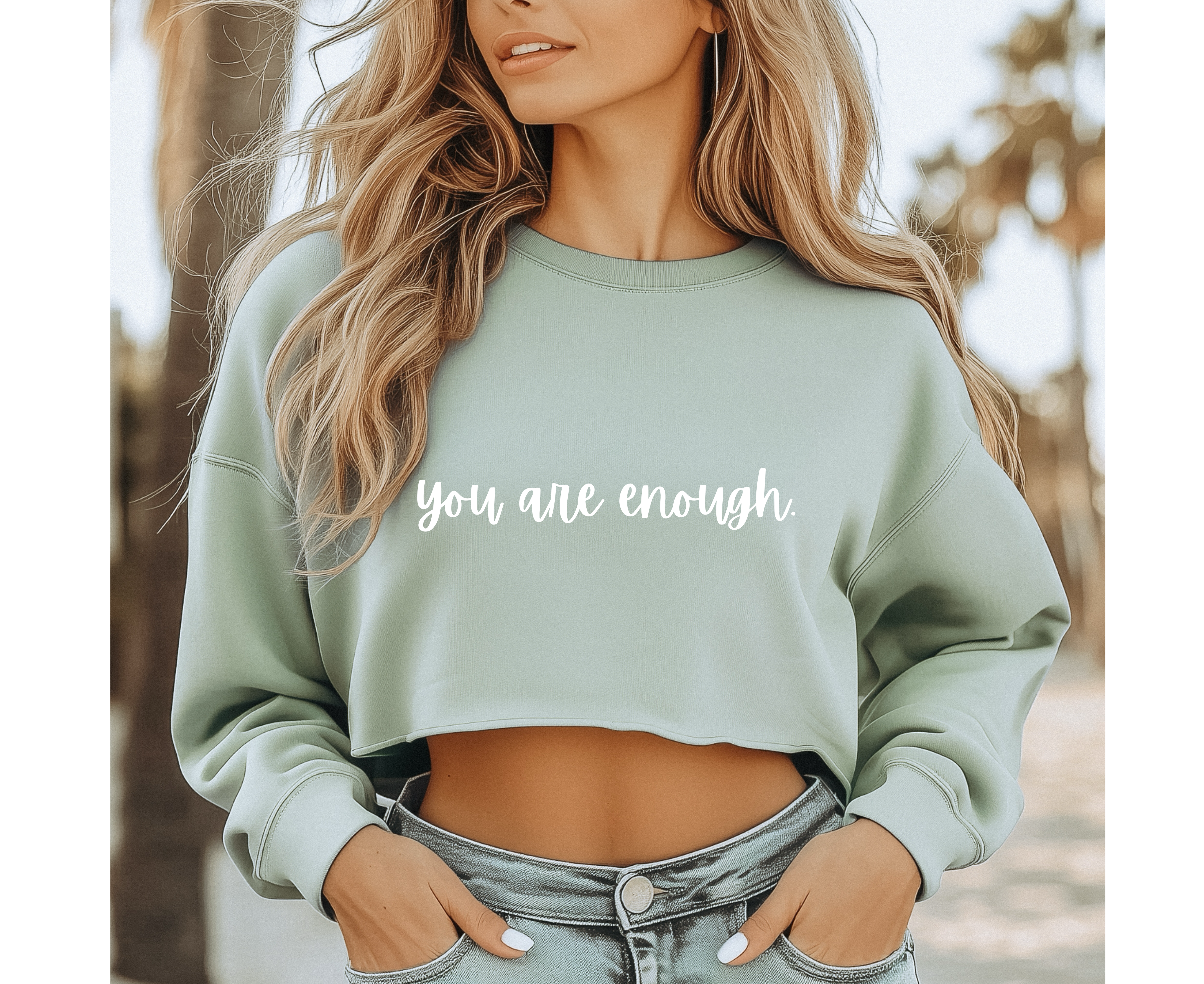 you are enough. Cropped Fleece Crewneck