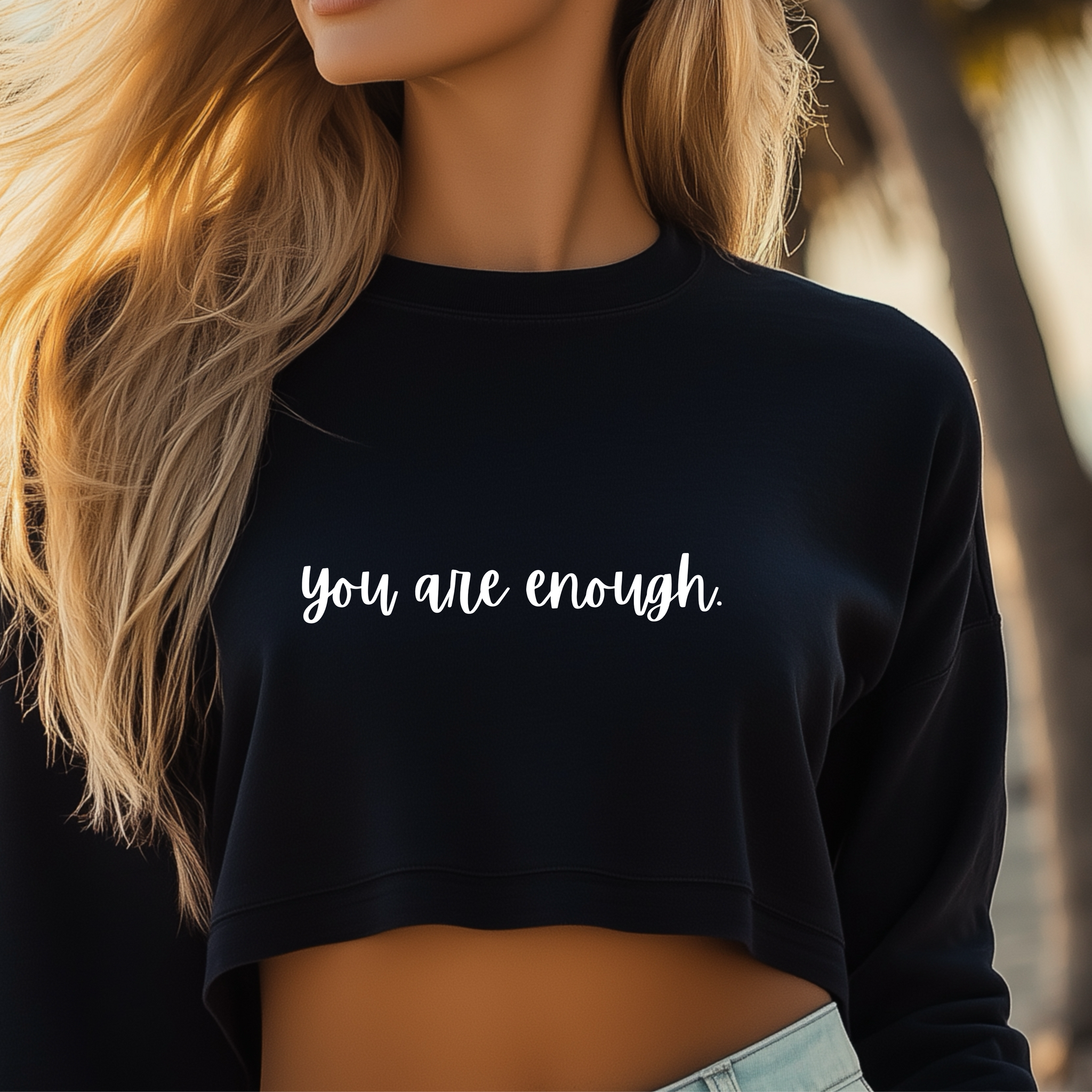 you are enough. Cropped Fleece Crewneck